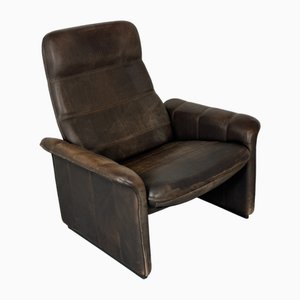 Fauteuil Brutaliste Mid-Century en Cuir de De Sede, 1960s