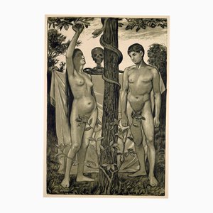 Hans Thoma, Adam and Eve, 1904, Print