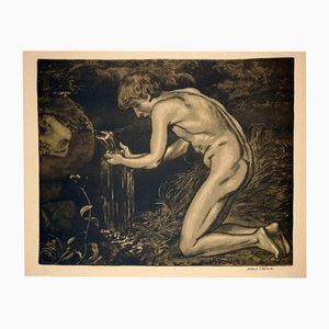Hans Thoma, Garçon à la Source, 1897, Impression
