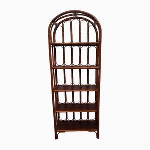 Vintage Brown Bamboo Shelving Unit, 1970s
