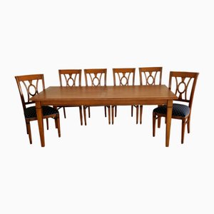 Art Deco Dining Table and Chairs, Set of 7