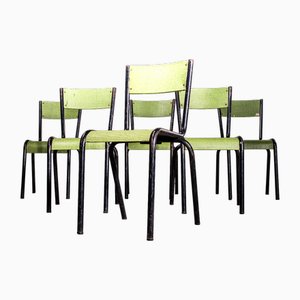 Green Woven Laminate 510 Dining Chair from Mullca, 1950s, Set of 6