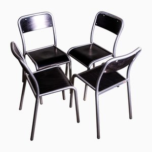 Black Stacking Dining Chair from Mullca, 1970s, Set of 4