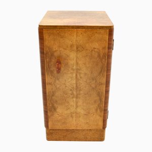 Art Deco Burr Walnut Bedside Cabinet, 1930