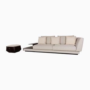 Grand Suite Fabric Sofa Set in Cream Leather from Walter Knoll, Set of 2