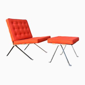 Set of Armchair and Ottoman Model 1600 by Hans Eichenberger for Girsberger