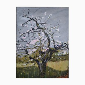 French School of the 20th Century “Yerres in Spring” Painting on Paper