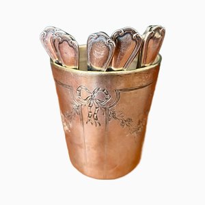8er Set Vintage Ercuis Moka Löffel Versilbert Frankreich