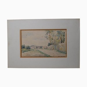 Peinture Abel Renault Style Impressionniste des Années 1970 de "The Country Road" Signée