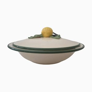 Mid 20th Century Majolica Menton Lemon Soup Tureen by Perret Gentil