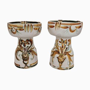Kerzenständer aus Keramik von Keraluc Quimper, 1960er, 2er Set