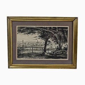 Ecole Française du Début du 20ème Siècle. Dessin à l'Encre Représentant le Village de « St-Honoré-Les-Bains », Signé