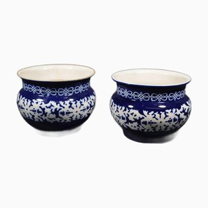 Ollas de porcelana del sudeste asiático de finales del siglo XIX. Juego de 2