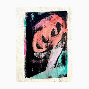 Maria Donata Papadia, Collage 3, Monotype on Painted Wood Board
