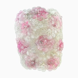 1950s Murano Flower Wall Lamp Attributed to Barovier & Toso