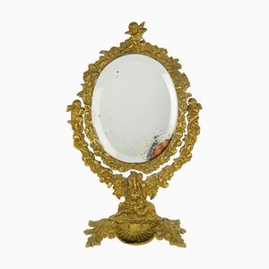 1940s Italian Brass Table Mirror