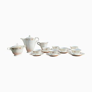 Service à Café en Porcelaine de Limoges, France, 1920s, Set de 17