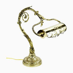 1900s Art Nouveau Brass Desk Lamp