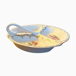 Plat à Anses Divisé Vintage en Porcelaine de Limoges, Circa 1960