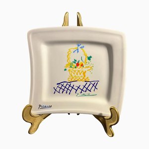 Pablo Picasso Porcelaine Officiel MMI Estate Édition Limitée Plateau de Poche en Porcelaine, avec Signature et Tampon au Dos