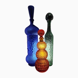 Glass Genie Carafes from Empoli, Italy, 1960, Set of 3