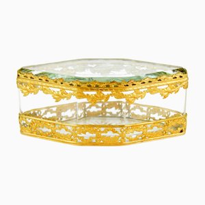 Late 19th Century Cut Crystal Gilded Bronze Casket Box