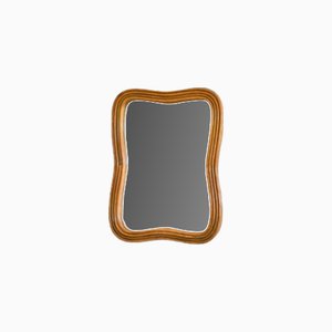 1980s Wall Mounted Rattan Mirror