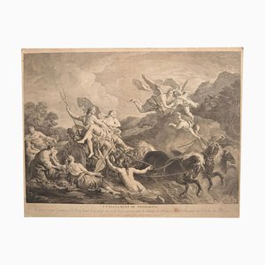 Late 18th Century Etching After Charles De La Fosse, by Louis-Simon Lempereur, the Abduction of Proserpina