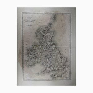 Antique Map of the British Isles in 1838. An Original First Edition of Pierre M. Lapie Map
