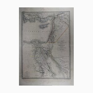 Mappa antica della metà del XIX secolo dell'Egitto e della Siria di Aram come sarebbero apparsi in epoca romana