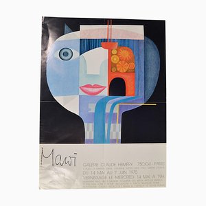 Marianne Wild Feldner „MaWi“ Ausstellungsplakat Paris 1975 Galerie Claude Hemery