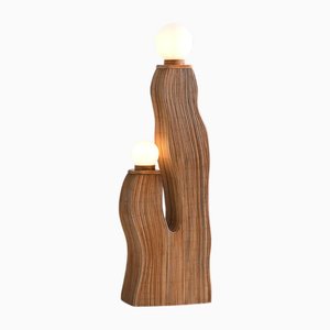 Bella Modern Rattan Floor Lamp, Handcrafted