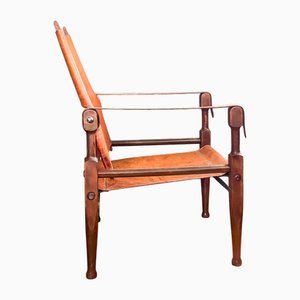 Wilhelm Kienzle Kaare Klint Wohnbedarf Oak, Cognac Leather Safari Chair, 1950s
