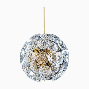 Lustre de Salle de Bal Cubique Starburst Original en Laiton et Verre, Allemagne, 1960s