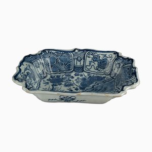 Bol à Chinoiserie Bleu de Delft et Blanc, 1760s