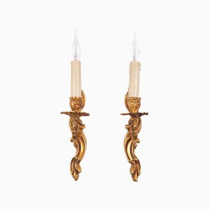 Bronze Rococo Wall Sconces, Set of 2
