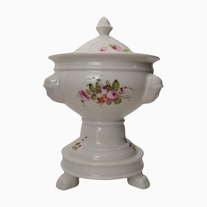 Early 20th Century French Porcelain Sauce Serving Dish on Pedestal With Lid