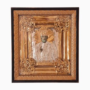 1910 Antique Orthodox Icon of Saint Nikolai, Framed
