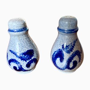 Deutsche Salz- & Pfefferstreuer aus glasiertem Steingut von Westerwald, 1940er, 2er Set