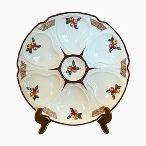 French Faience Oyster Plate from Longwy, 1900