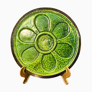 Assiette à Huîtres en Majolique Aegitna Vallauris, Circa 1950