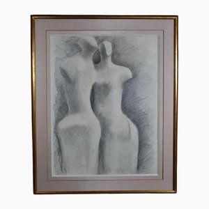 Gerard Ramon (1935-2021) "Sculptural Forms" Bleistiftzeichnung signiert