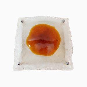 Lampada da parete o soffitto vintage in vetro di Murano di Toni Zuccheri per Mazzega, Italia, anni '70