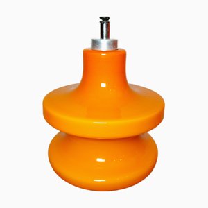 Space Age, Lampada a sospensione in vetro opalino, Lampada Celling Orange, Jugoslavia anni '70
