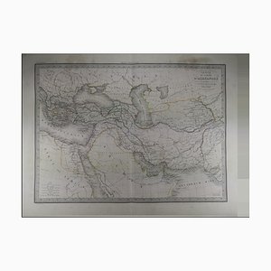 Mappa antica dell'Impero di Alessandro Magno, edizione originale del 1838 di una mappa Pierre M Lapie