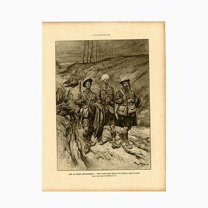 1914-18 la Grande Guerre Officier Écossais Blessé, Sur Le Front Britannique Georges Scott un artiste de guerre français renommé