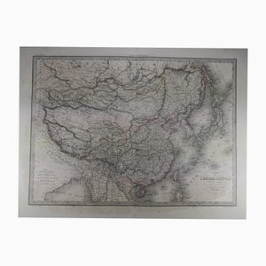 Antique Map Showing the Empires of China & Japan in 1838. An Original 1838 First Edition of a Pierre M. Lapie Map