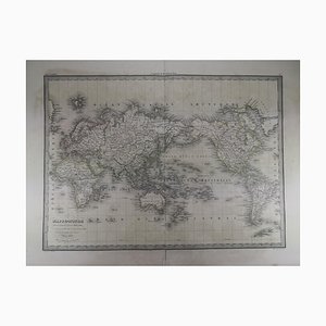 Antica mappa di Mercatore della metà del XIX secolo