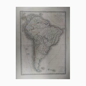 Antique Map of South America in 1838 "Amérique Méridionale" an Original 1838 First Edition of a Pierre M. Lapie Map