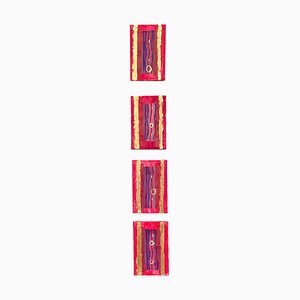 Maria Donata Papadia, Red & Gold, Mixed Media, Set of 4